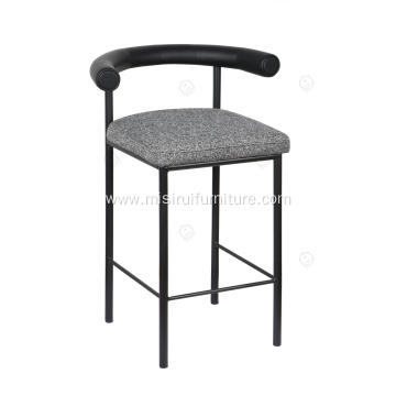 Imported microfiber leather black kashmir bar stool